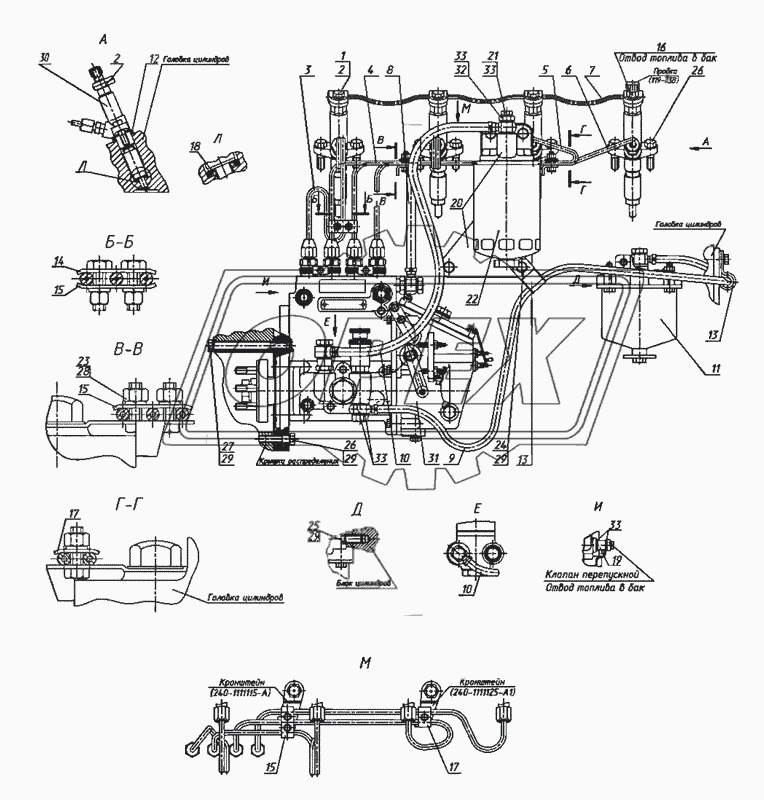 Установка топливной аппаратуры (для двигателя Д-243)